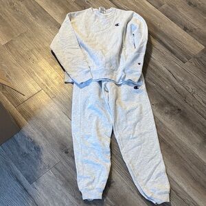 Champion Light Gray Sweatpants and Sweatshirt Set